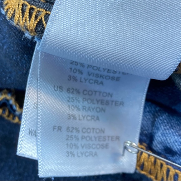 Articles Of Society Distressed Jeans Blue Black Stitch 29x25 raw hem - Picture 12 of 12